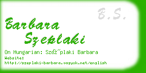 barbara szeplaki business card